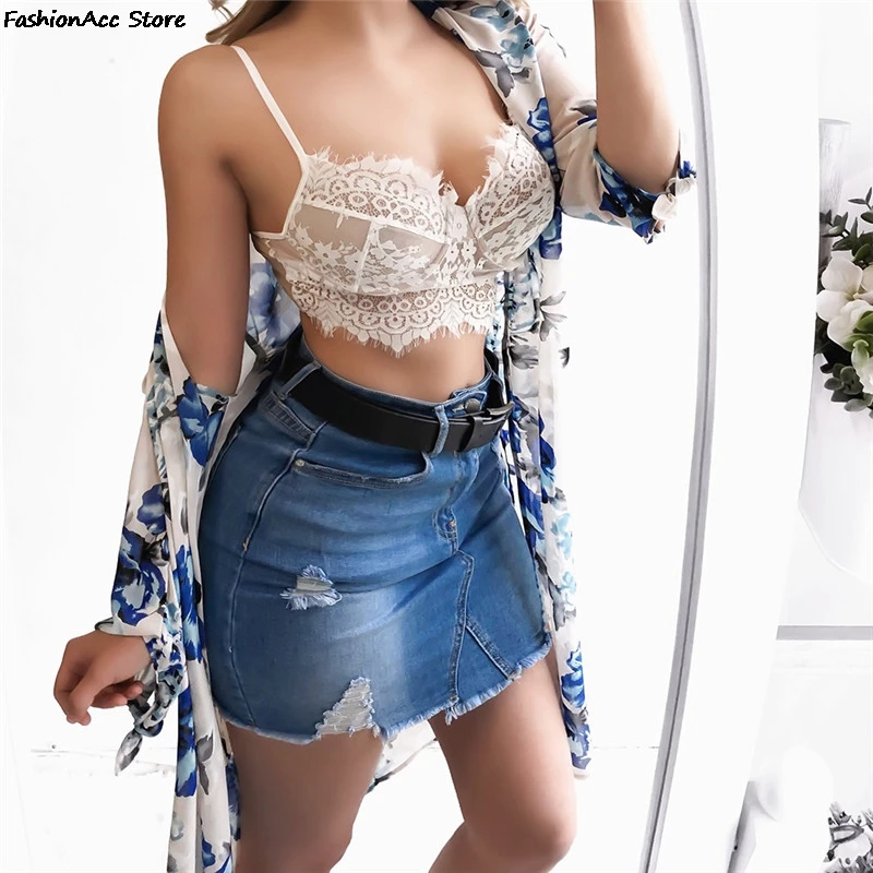 Women Lace Hollow Out Camis Tops Sexy Underwear Perspective Top Underwear Bralett Lace Strap Wrapped Crop Top