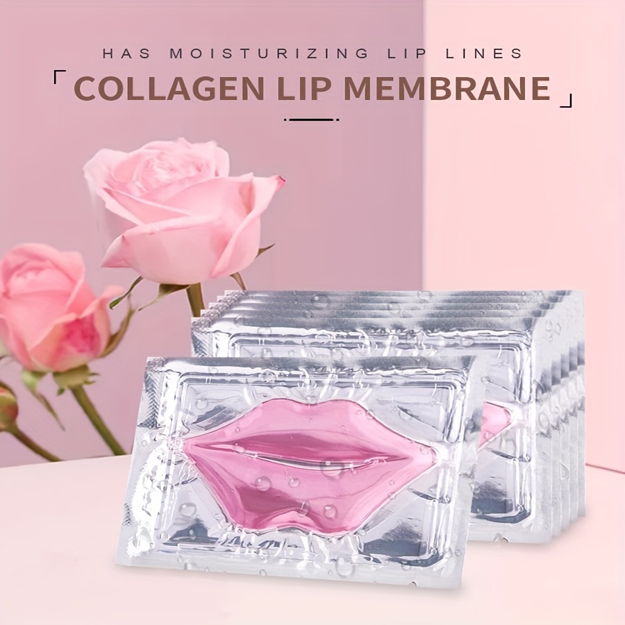 20-Pack Luxurious Pink Crystal Collagen Lip Masks - Intensive Hydration, Anti-Dry Lip Care, Moisturizing & Soothing Patches - Perfect Mother's Day Gift for Women, Ideal for Dry, Chapped, or Sensitive Lips