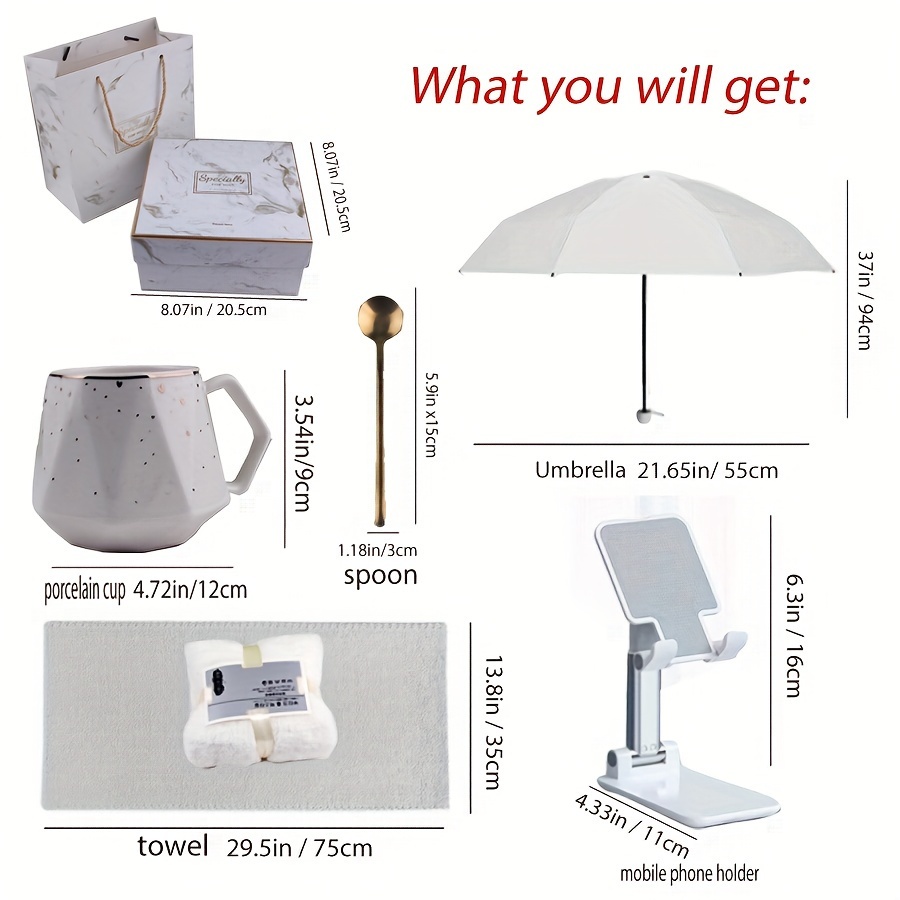 Premium Romantic Mini Sun Umbrella Gift Set - Luxurious High-quality Boxed with Towel - Perfect for Valentines Day, Birthday, Christmas, and More Special Occasions